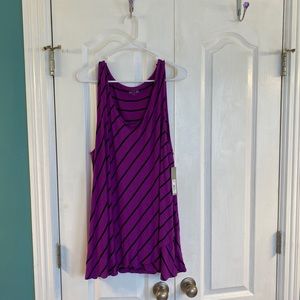 3x Apt. 9 purple asymmetrical stripe tunic tank